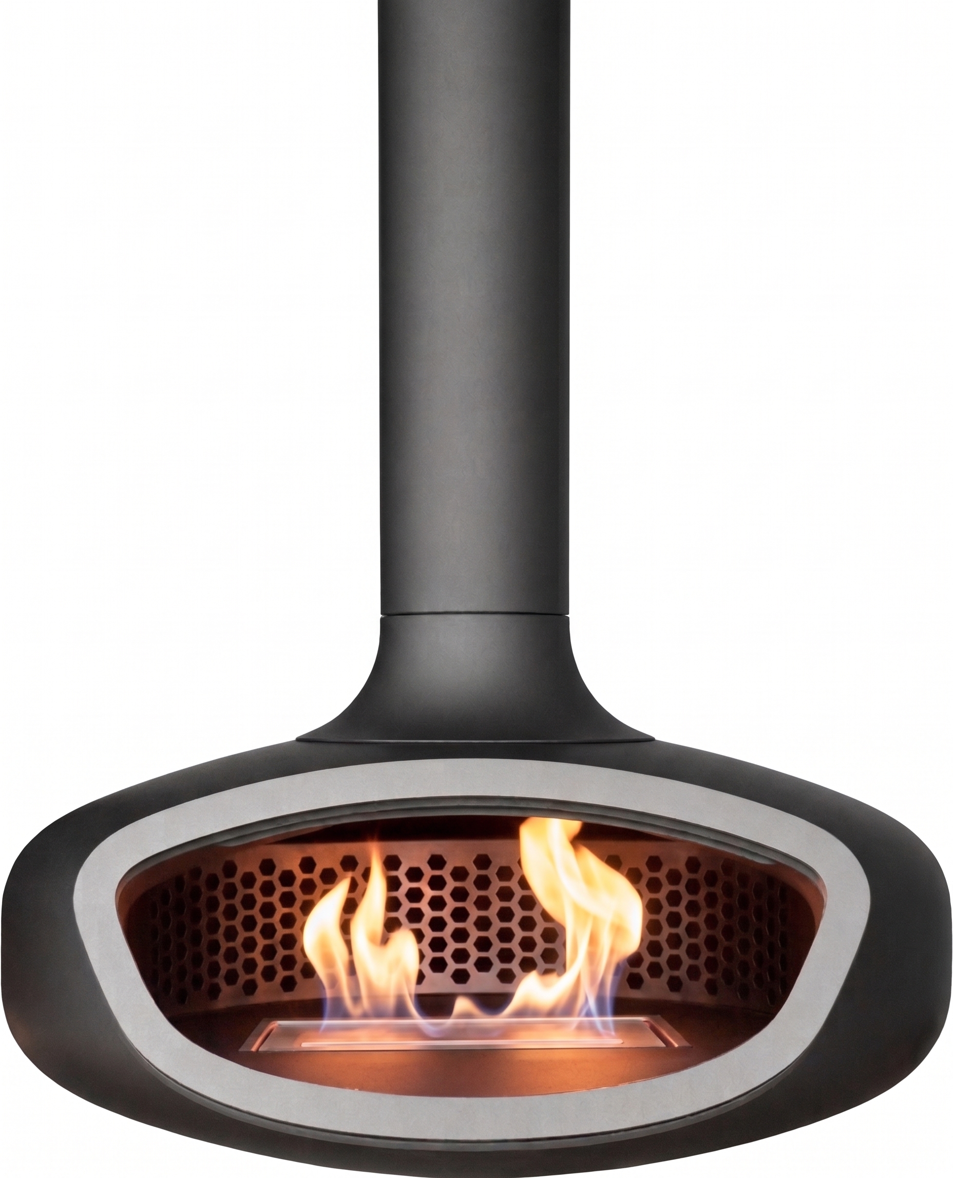 Suspended BioBob, bioethanol burning stove in colour Charcoal
