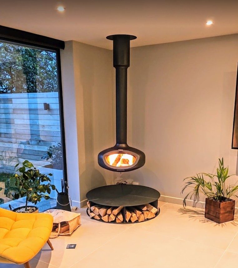 Charcoal Firebob 69 wood burner installed in a customer home in Girton, Cambridge