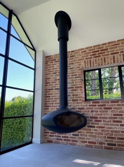 Firebob 100 wood burner installed in a customer home in Haywards Heath