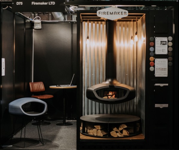 Firebob 90 wood burner on display at the National Self Build & Renovation Centre, Swindon